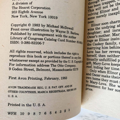 Blackwater II: The Levee by Michael McDowell [FIRST PRINTING / 1983]