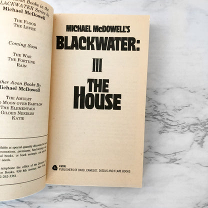 Blackwater III: The House by Michael McDowell [FIRST PRINTING / 1983]