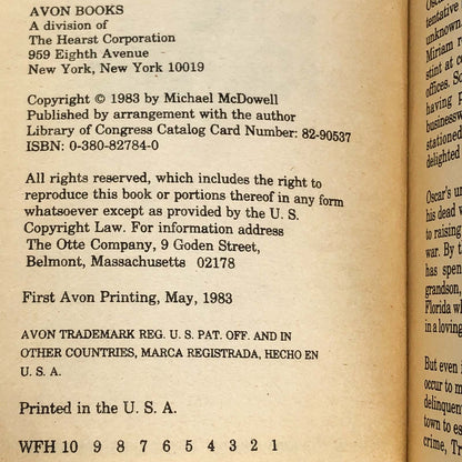 Blackwater V: The Fortune by Michael McDowell [FIRST PRINTING] 1983