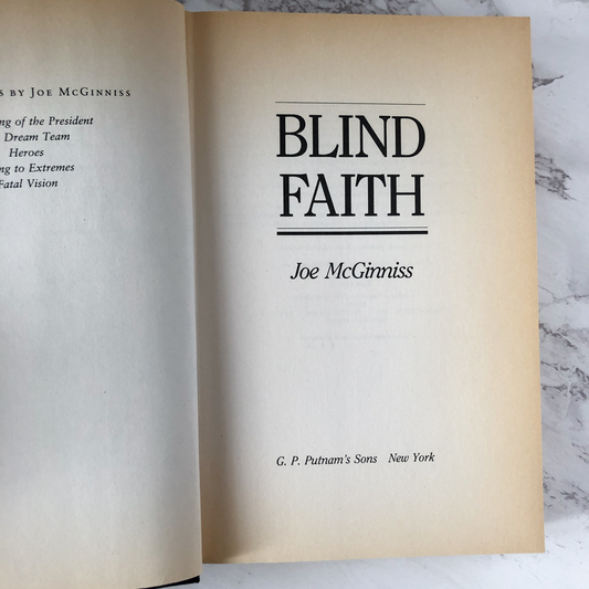 Blind Faith by Joe McGinniss [FIRST EDITION] - Bookshop Apocalypse