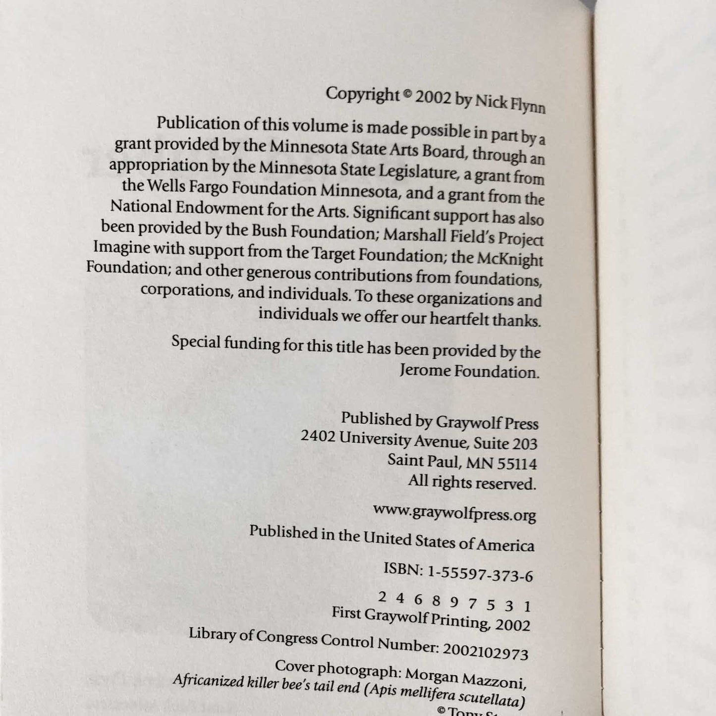 Blind Huber: Poems by Nick Flynn [FIRST EDITION] 2002