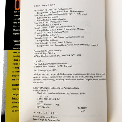 Bloodchild & Other Stories by Octavia E. Butler [FIRST EDITION / FIRST PRINTING]