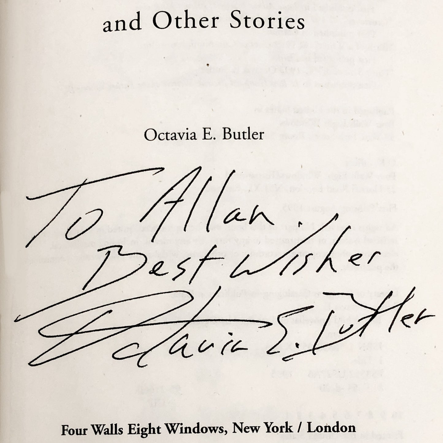 Bloodchild & Other Stories by Octavia E. Butler SIGNED! [FIRST EDITION • FIRST PRINTING] 1995