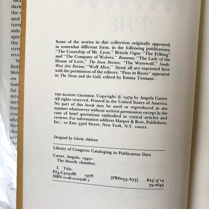 The Bloody Chamber & Other Stories by Angela Carter [1979 HARDCOVER / BCE] - Bookshop Apocalypse