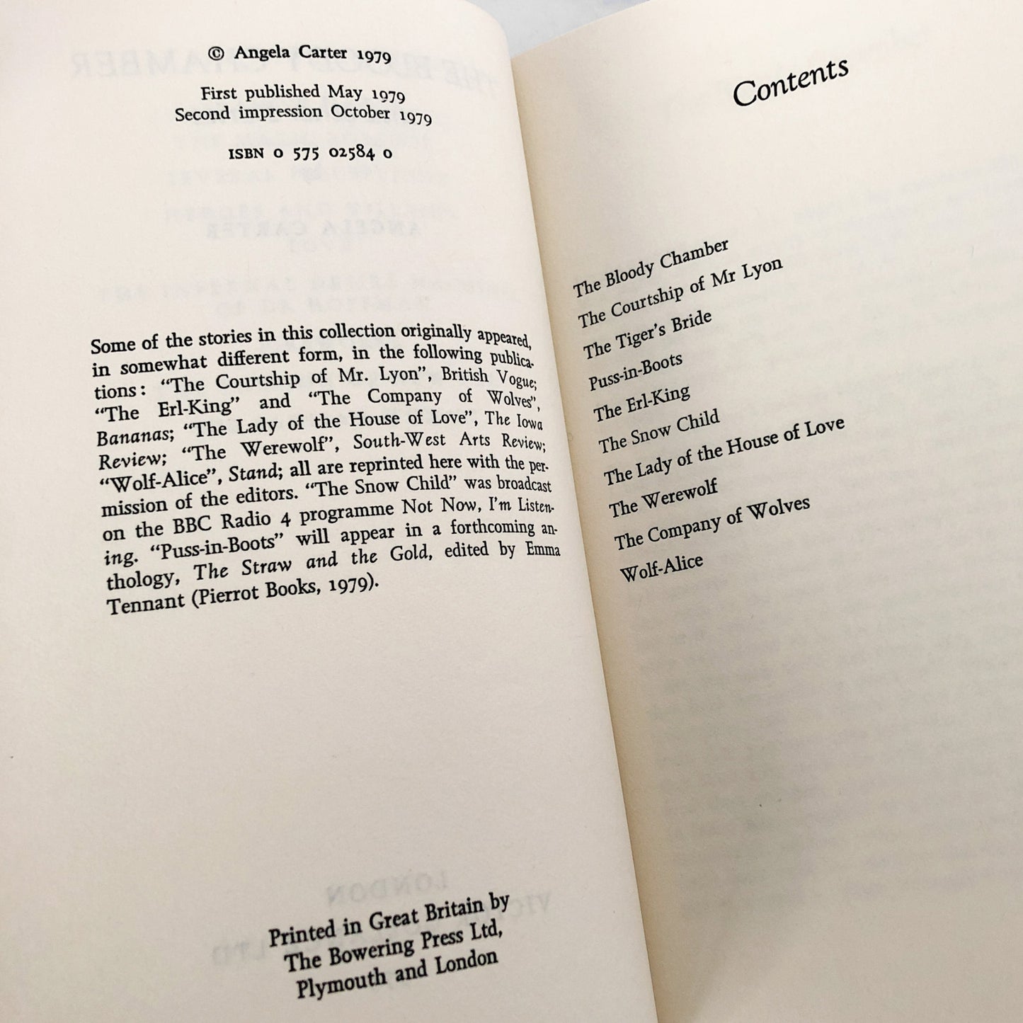 The Bloody Chamber & Other Stories by Angela Carter [1979 • U.K. FIRST EDITION] • Gollancz