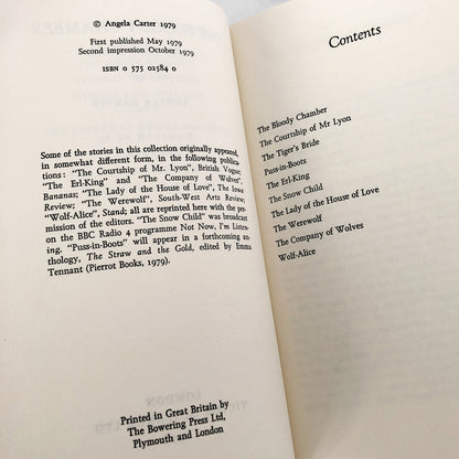 The Bloody Chamber & Other Stories by Angela Carter [1979 • U.K. FIRST EDITION] • Gollancz