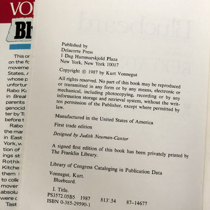 Bluebeard by Kurt Vonnegut [FIRST EDITION / FIRST PRINTING]