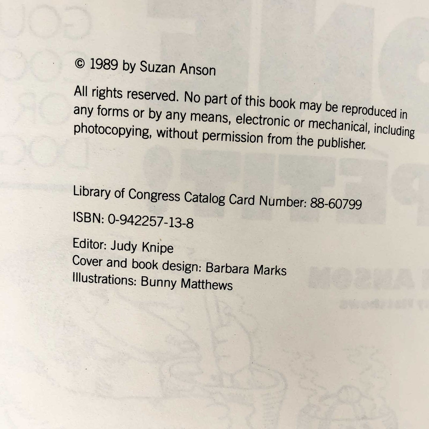 Bone Appétit!: Gourmet Cooking for Your Dog by Suzan Anson [FIRST EDITION] 1989