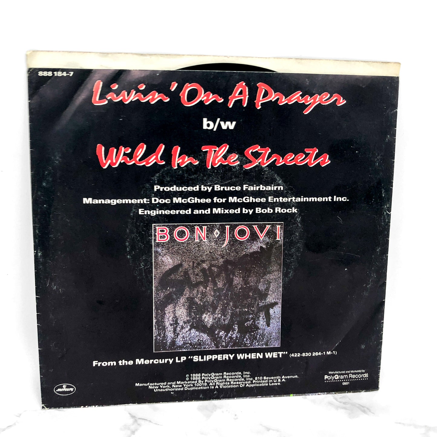 Bon Jovi – Livin' On A Prayer [7" VINYL SINGLE] 1986 • Mercury