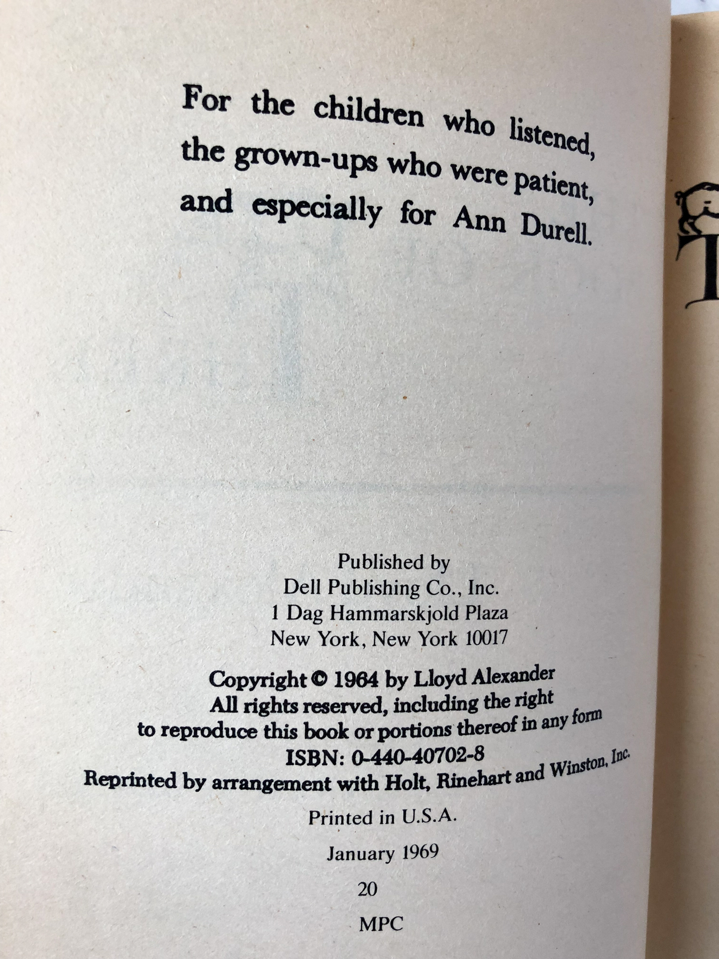 The Book of Three by Lloyd Alexander [1983 PAPERBACK] - Bookshop Apocalypse
