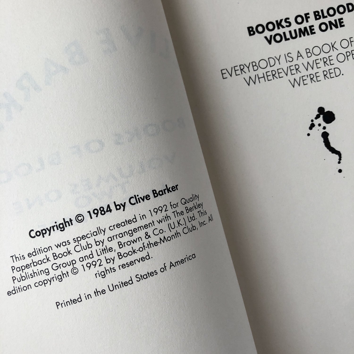 Clive Barker's Books of Blood Volumes I-III [1992 TRADE PAPERBACK] - Bookshop Apocalypse