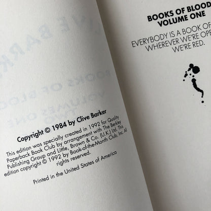 Clive Barker's Books of Blood Volumes I-III [1992 TRADE PAPERBACK] - Bookshop Apocalypse