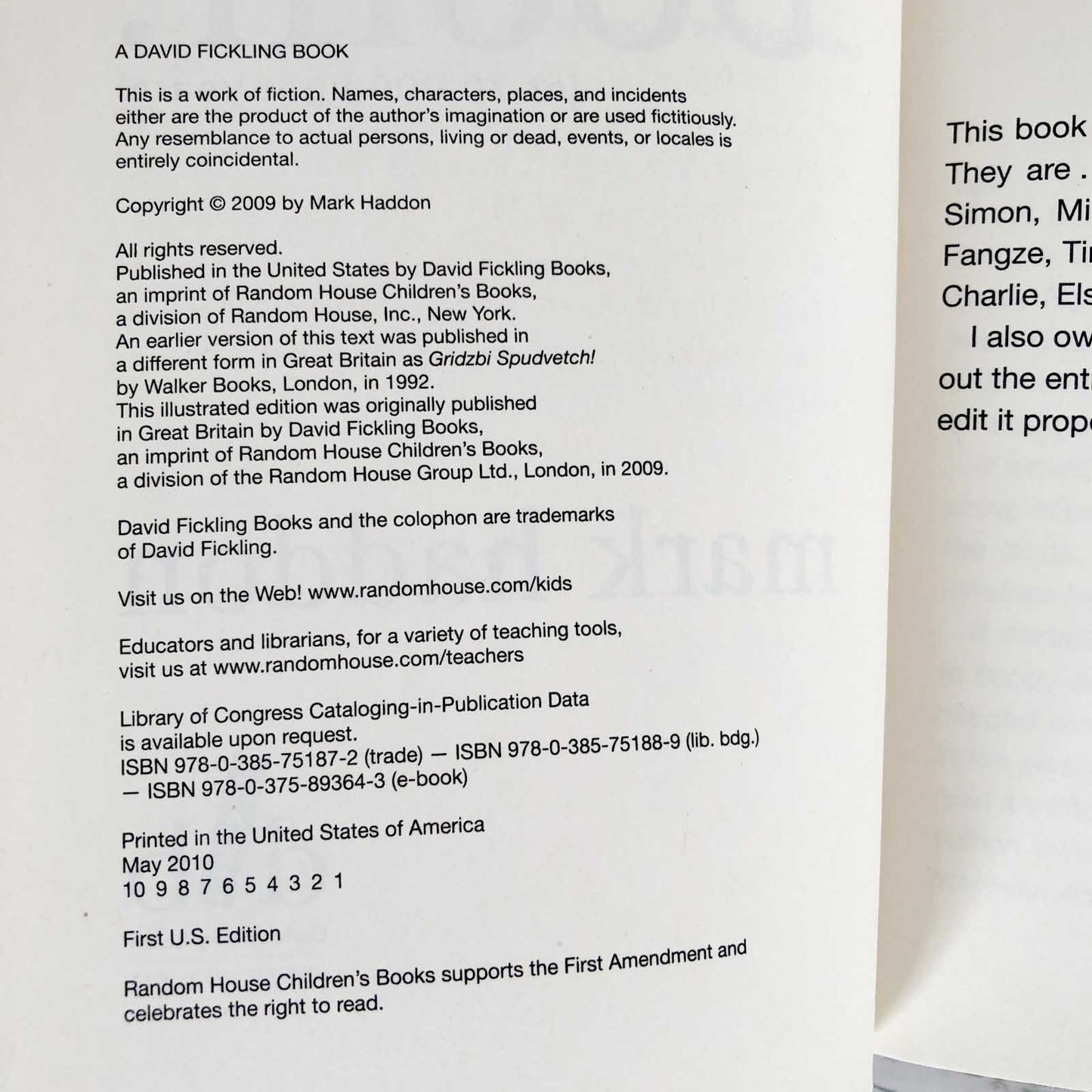 BOOM! by Mark Haddon [FIRST EDITION / FIRST PRINTING] 2010