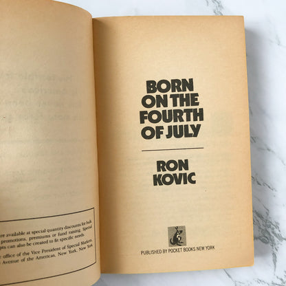 Born on the Fourth of July by Ron Kovic [1977 PAPERBACK] - Bookshop Apocalypse