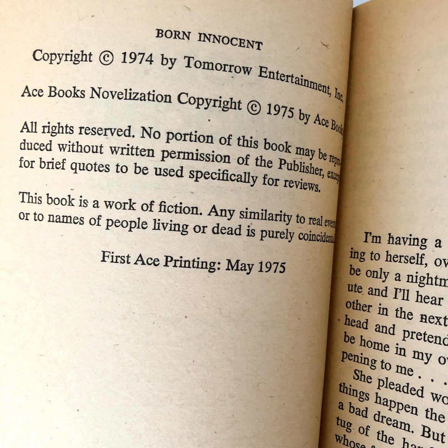 Born Innocent by Bernhardt J. Hurwood [MOVIE TIE-IN PAPERBACK / 1975]