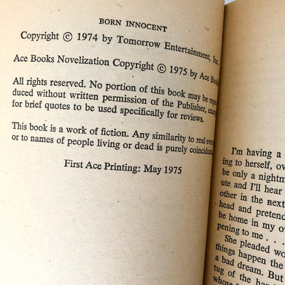 Born Innocent by Bernhardt J. Hurwood [MOVIE TIE-IN PAPERBACK / 1975]