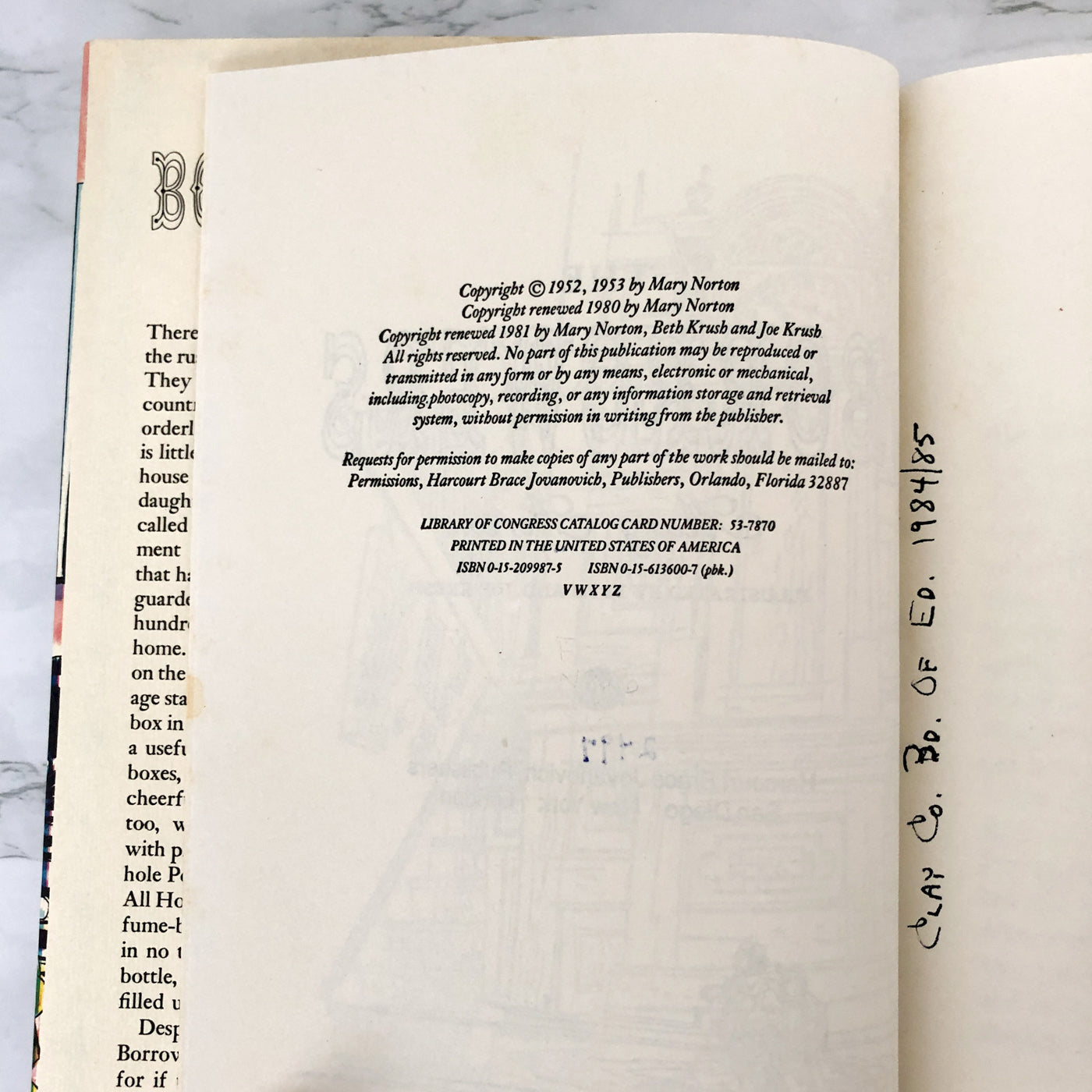 The Borrowers by Mary Norton [FIRST EDITION] 22nd Print • 1981