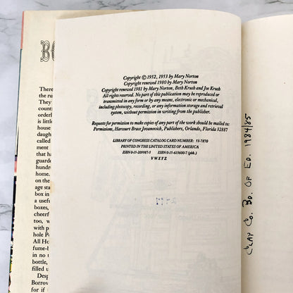 The Borrowers by Mary Norton [FIRST EDITION] 22nd Print • 1981