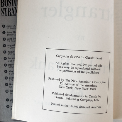 The Boston Strangler by Gerold Frank [BCE] - Bookshop Apocalypse