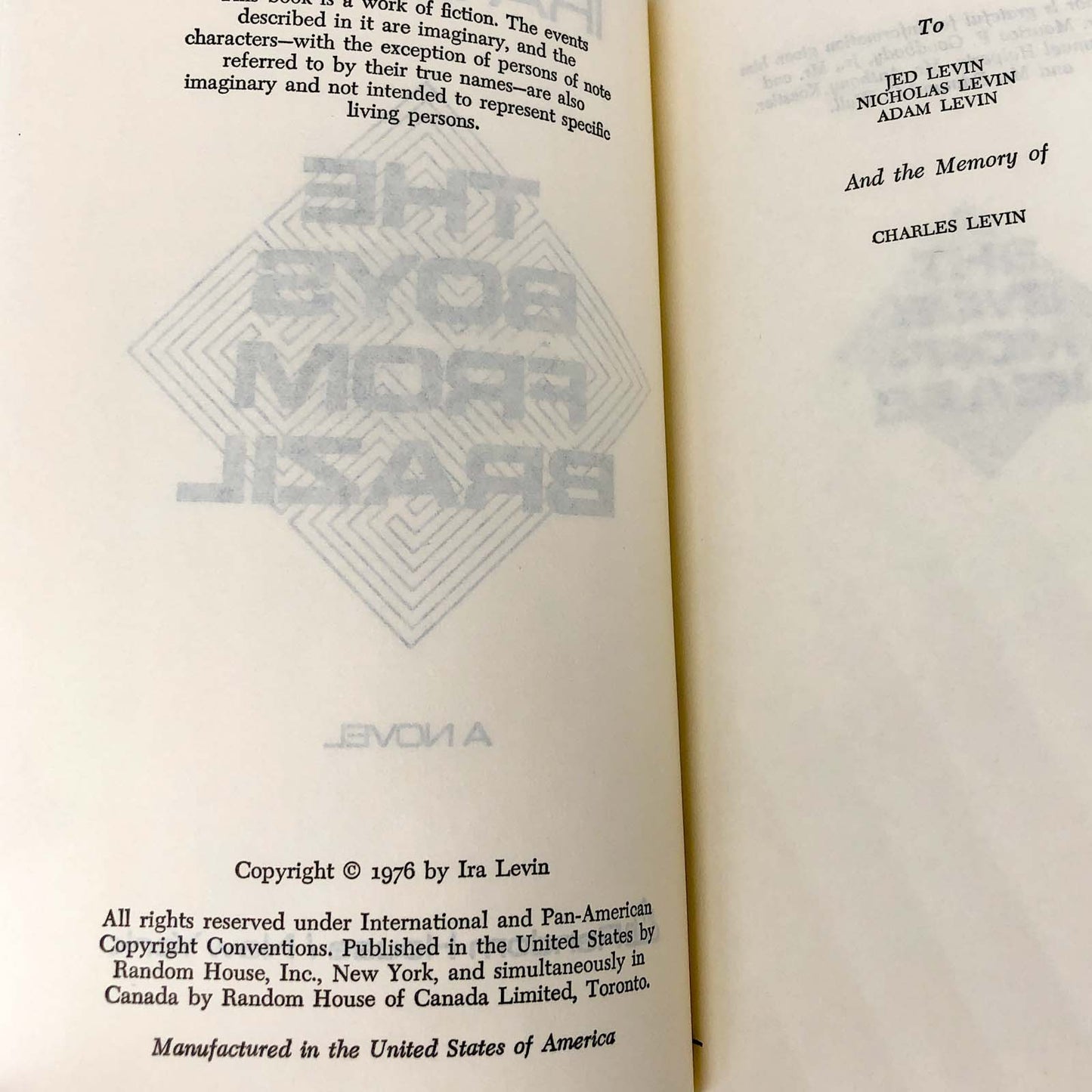 The Boys From Brazil by Ira Levin [1976 HARDCOVER] • Random House