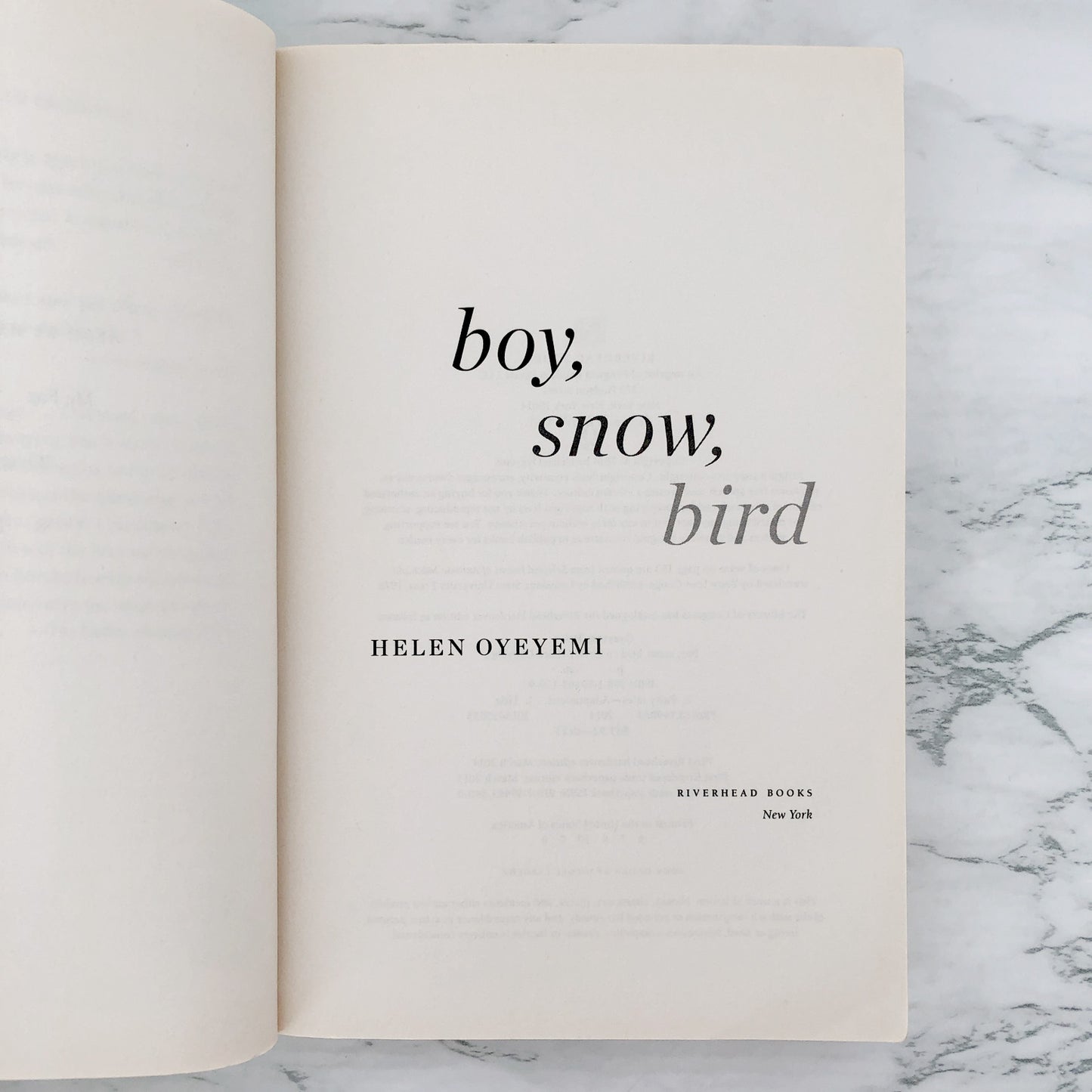 Boy, Snow, Bird by Helen Oyeyemi [TRADE PAPERBACK] 2014 • Riverhead