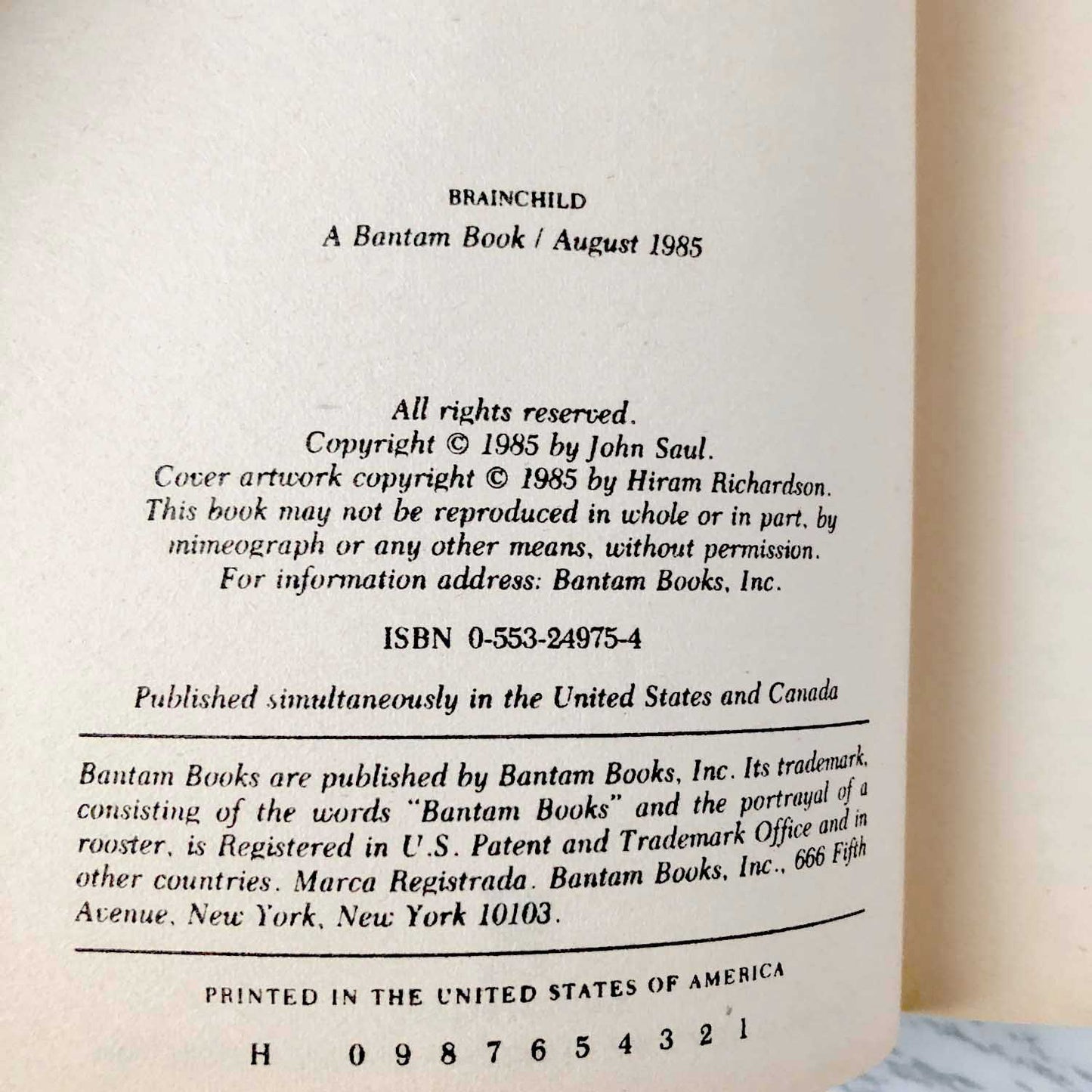 Brainchild by John Saul [FIRST PAPERBACK PRINTING / 1985]