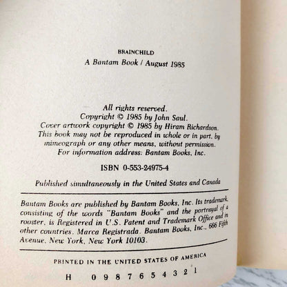 Brainchild by John Saul [FIRST PAPERBACK PRINTING / 1985]