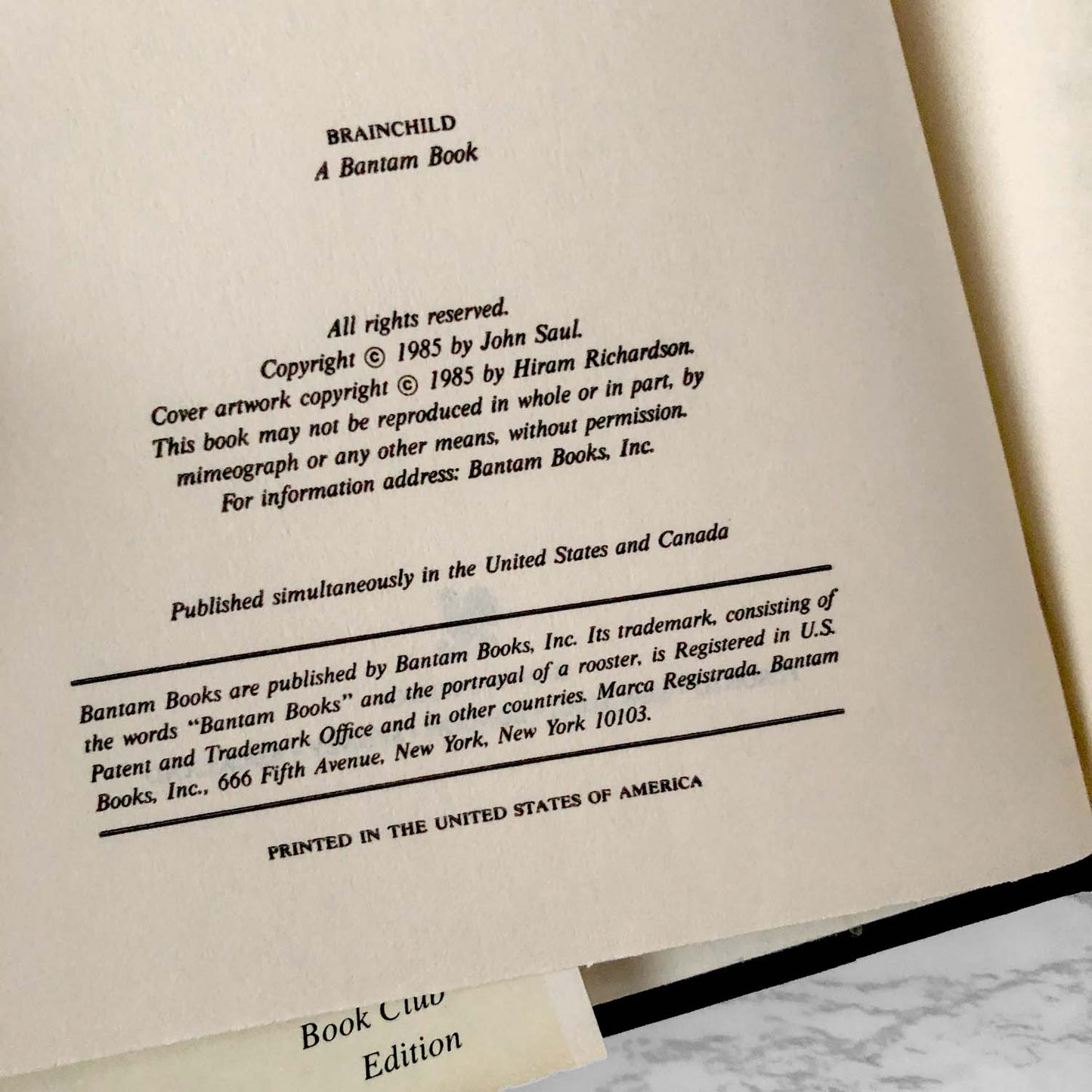 Brainchild by John Saul [1985 HARDCOVER]