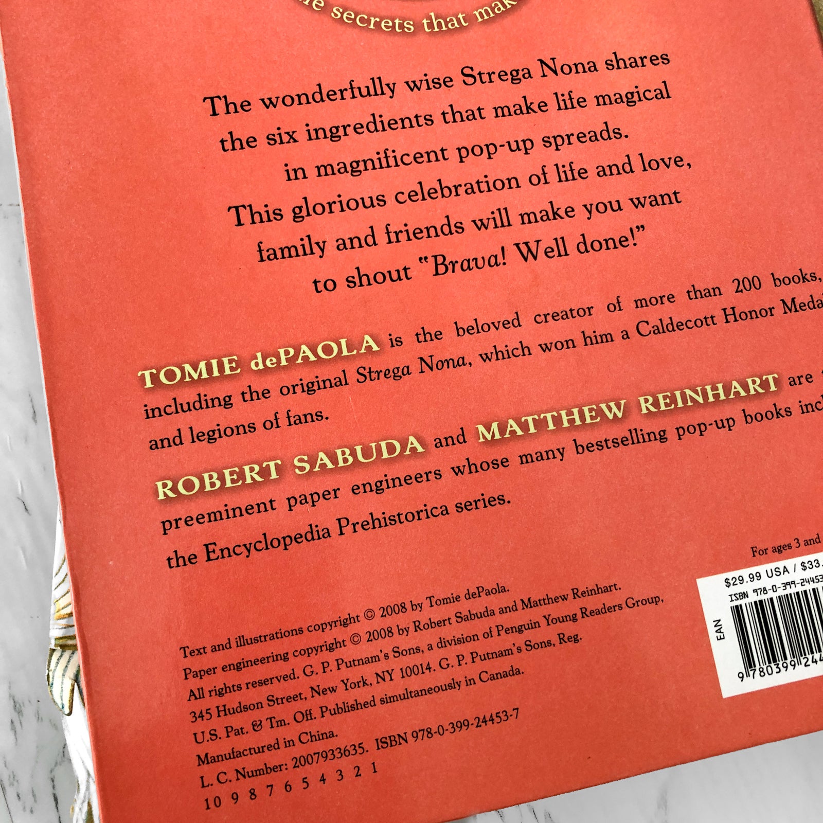 Brava, Strega Nona! A Pop-Up Book by Tomie dePaola [FIRST EDITION