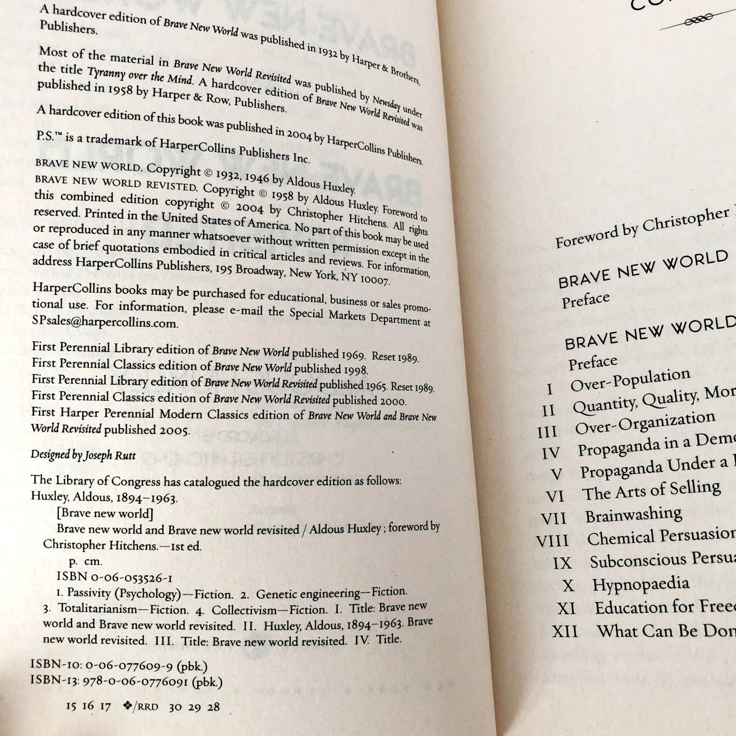 Brave New World & Brave New World Revisited by Aldous Huxley [TRADE PAPERBACK] 2005