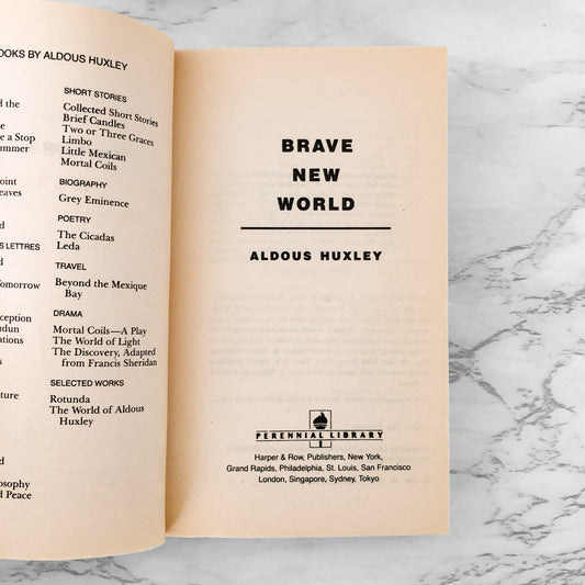 Brave New World by Aldous Huxley [PERENNIAL PAPERBACK / 1989]