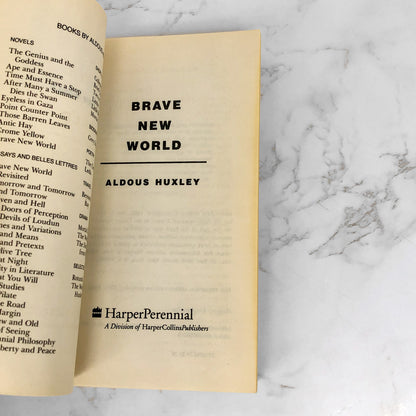 Brave New World by Aldous Huxley [1989 PAPERBACK] • Harper Pernnial