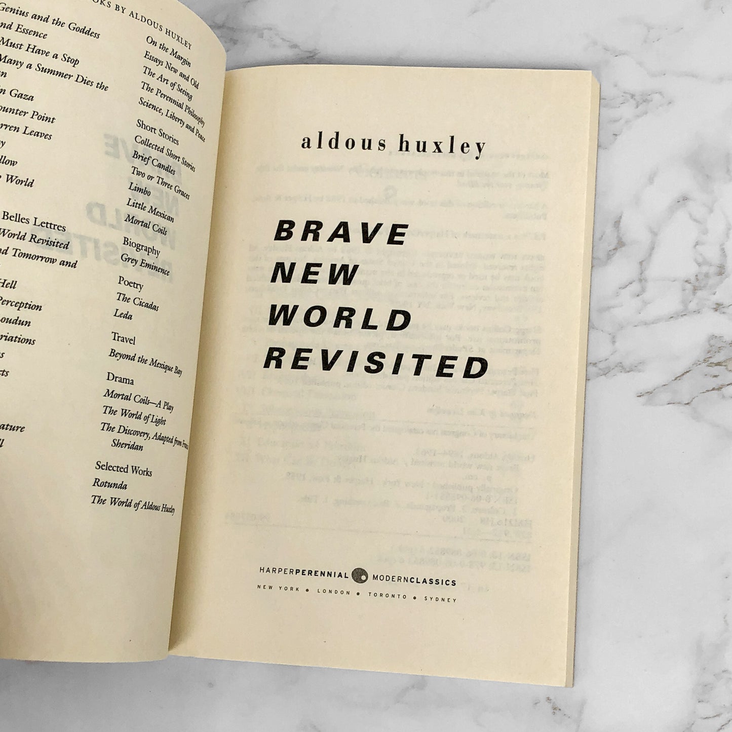 Brave New World Revisited by Aldous Huxley [2000 TRADE PAPERBACK] Perennial