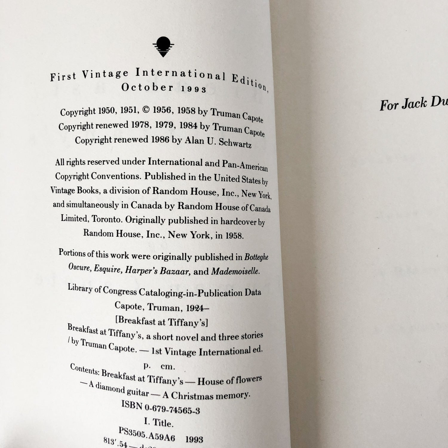 Breakfast at Tiffanys & Three Stories by Truman Capote [1993 TRADE PAPERBACK] - Bookshop Apocalypse