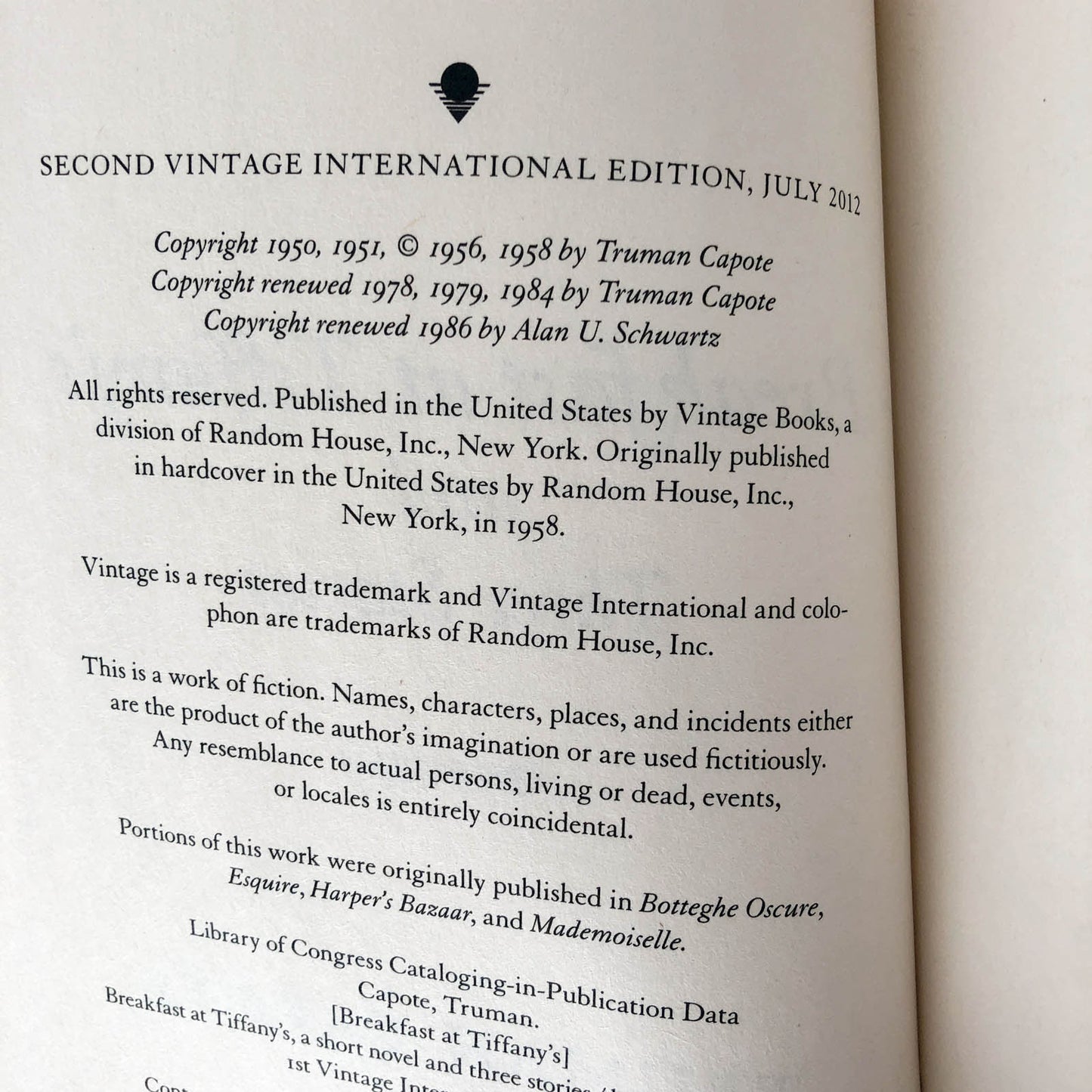Breakfast at Tiffanys & Three Stories by Truman Capote [TRADE PAPERBACK / 2012]