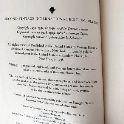 Breakfast at Tiffanys & Three Stories by Truman Capote [TRADE PAPERBACK / 2012]