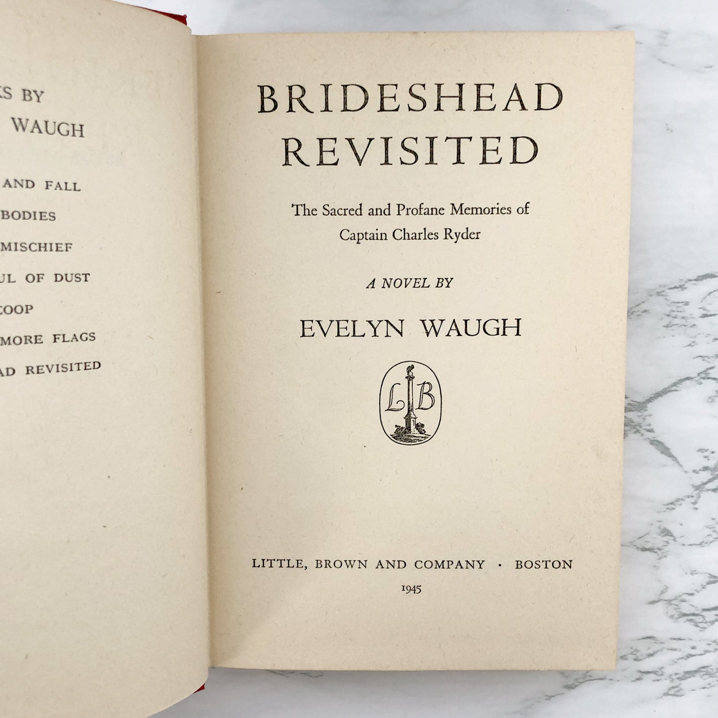 Brideshead Revisited by Evelyn Waugh [1945 HARDCOVER] BCE • Little Brown & Company