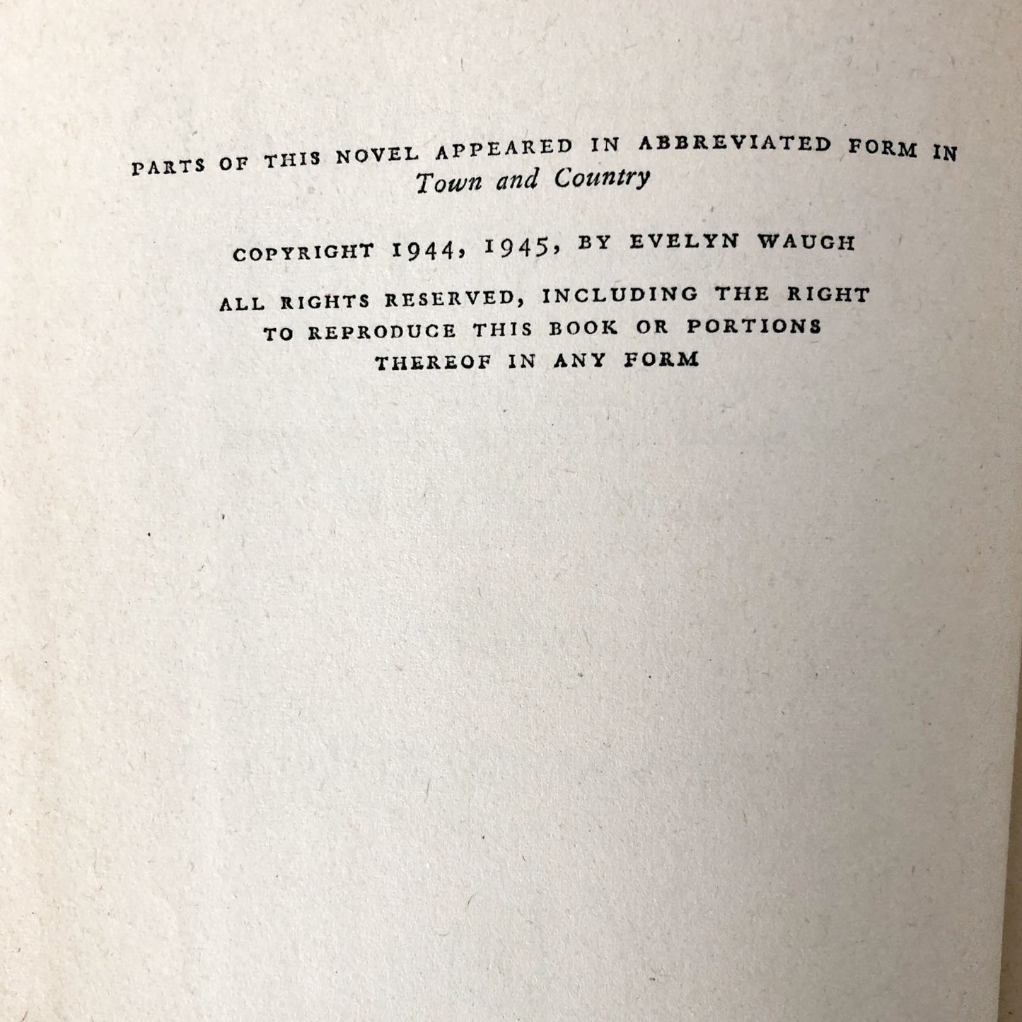 Brideshead Revisited by Evelyn Waugh [1945 HARDCOVER] BCE • Little Brown & Company