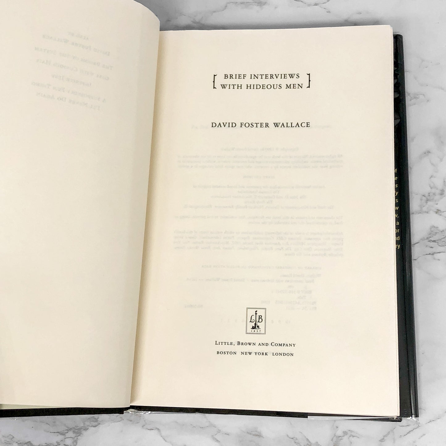 Brief Interviews with Hideous Men by David Foster Wallace [FIRST EDITION • FIRST PRINTING] 1999