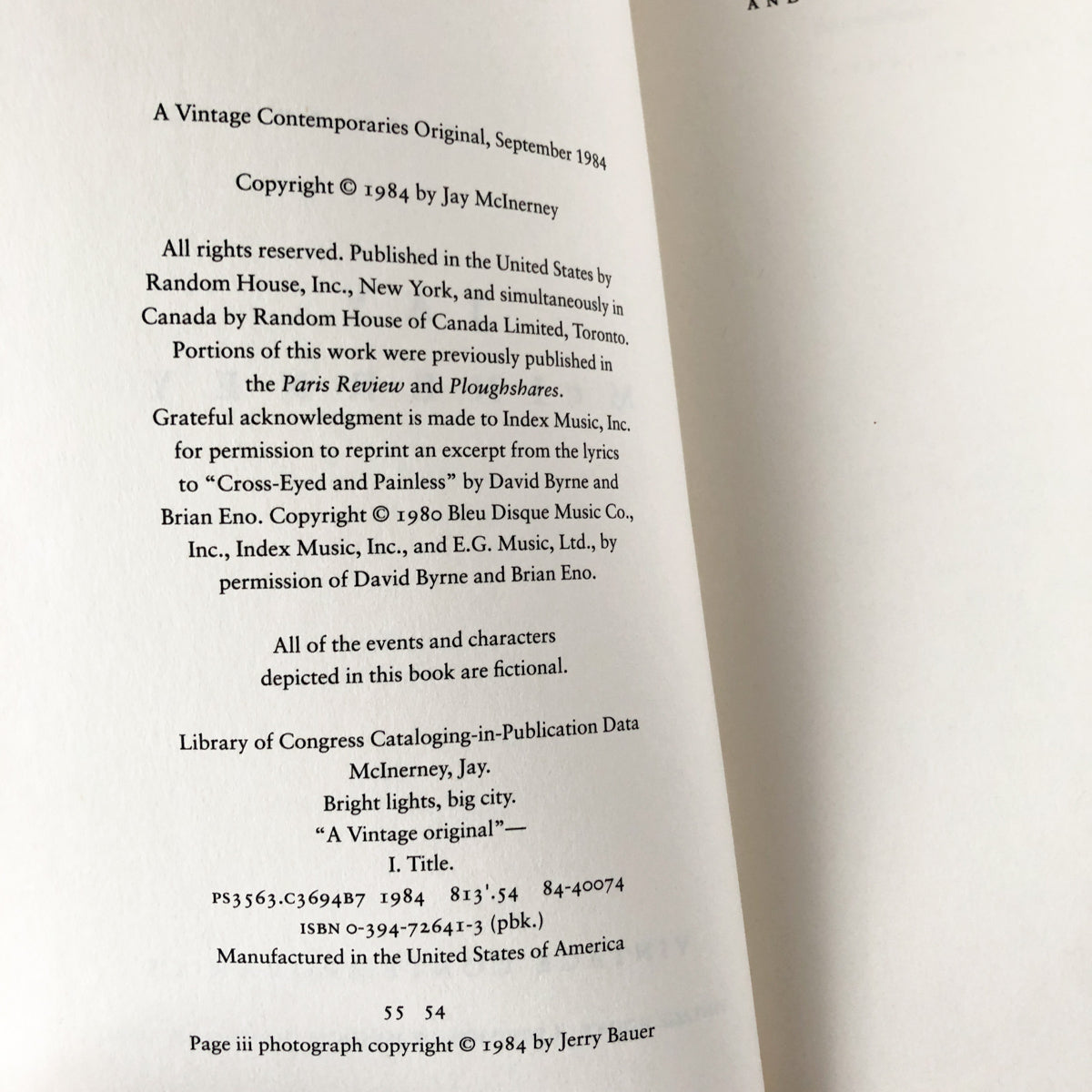 Bright Lights Big City by Jac McInerney [TRADE PAPERBACK / 2009] - Bookshop Apocalypse