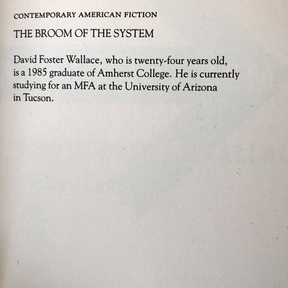 The Broom of the System by David Foster Wallace [FIRST EDITION / 1987]