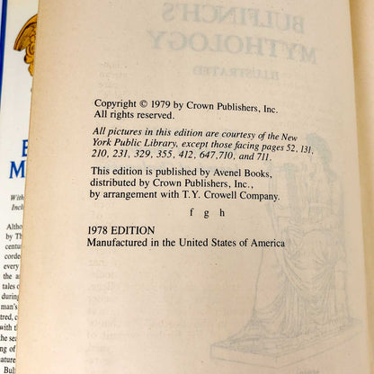 Bulfinch's Mythology [ILLUSTRATED EDITION] 1979 • Avenel Books