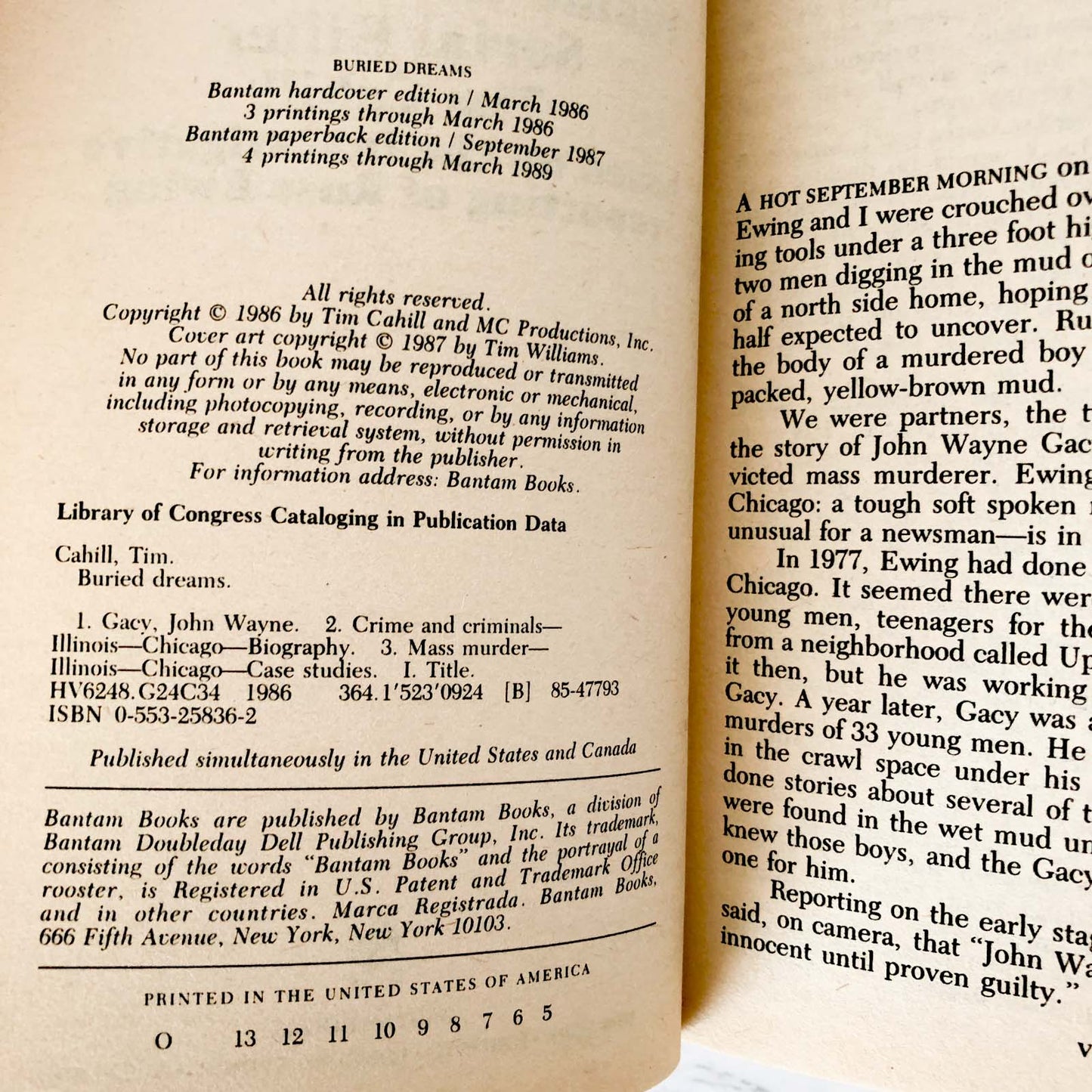 Buried Dreams: Inside the Mind of Serial Killer John Wayne Gacy by Tim Cahill [1989 PAPERBACK]