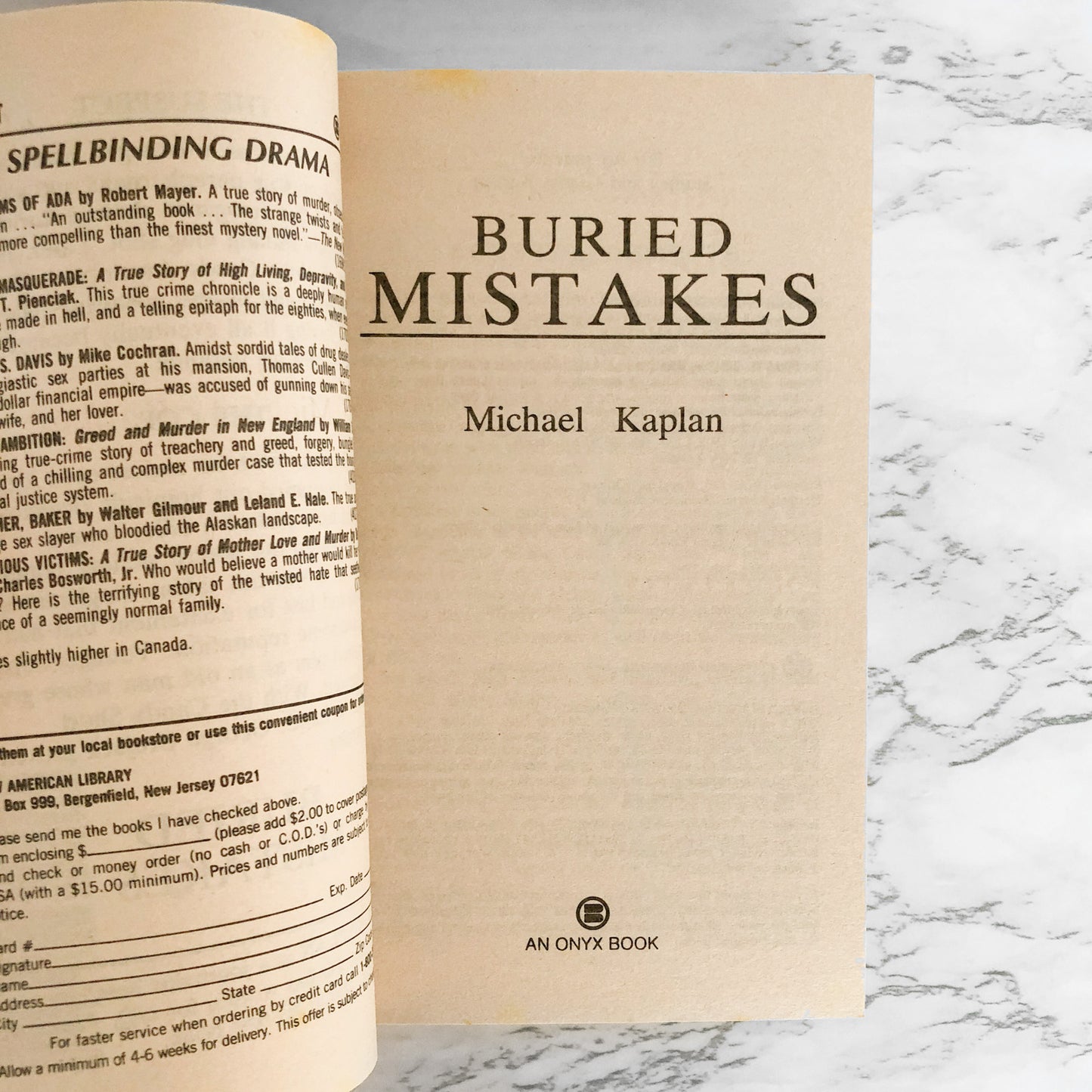 Buried Mistakes by Michael Kaplan [FIRST PRINTING / 1992]