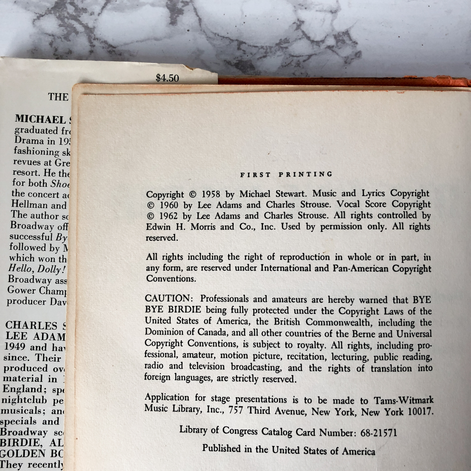 Bye Bye Birdie by Michael Stewart, Lee Adams & Charles Strouse [1962 FIRST EDITION / 1ST PRINTING] - Bookshop Apocalypse