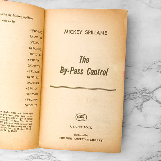 The By-Pass Control by Mickey Spillane [1967 PAPERBACK]
