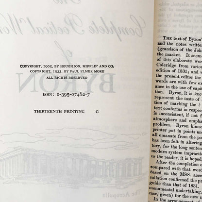 The Complete Poetical Works of Lord Byron [FIRST EDITION / 1933]