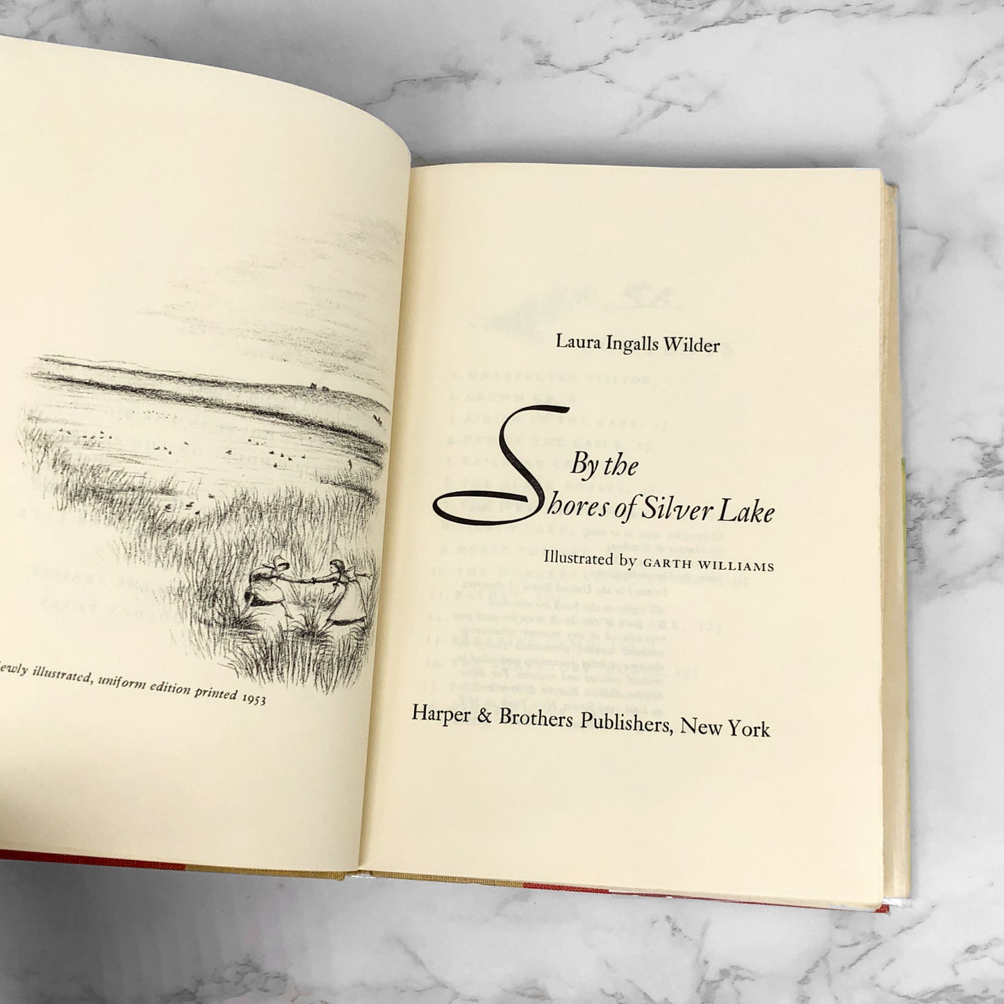 By the Shores of Silver Lake by Laura Ingalls Wilder • Garth Williams [SECOND HARDCOVER EDITION] 1953 • Harper & Bros. • Little House #5