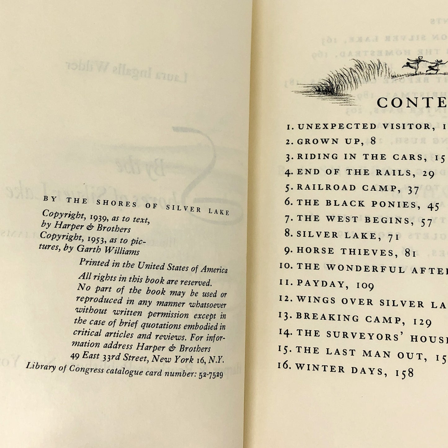 By the Shores of Silver Lake by Laura Ingalls Wilder • Garth Williams [SECOND HARDCOVER EDITION] 1953 • Harper & Bros. • Little House #5
