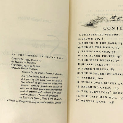 By the Shores of Silver Lake by Laura Ingalls Wilder • Garth Williams [SECOND HARDCOVER EDITION] 1953 • Harper & Bros. • Little House #5